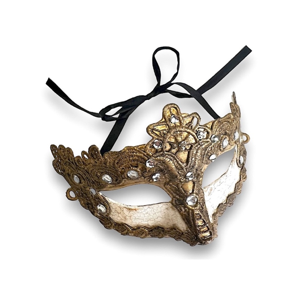 GOLD Vintage MARDI GRA or MASQUERADE MASK CIRCA 2014 - Picture 13 of 14